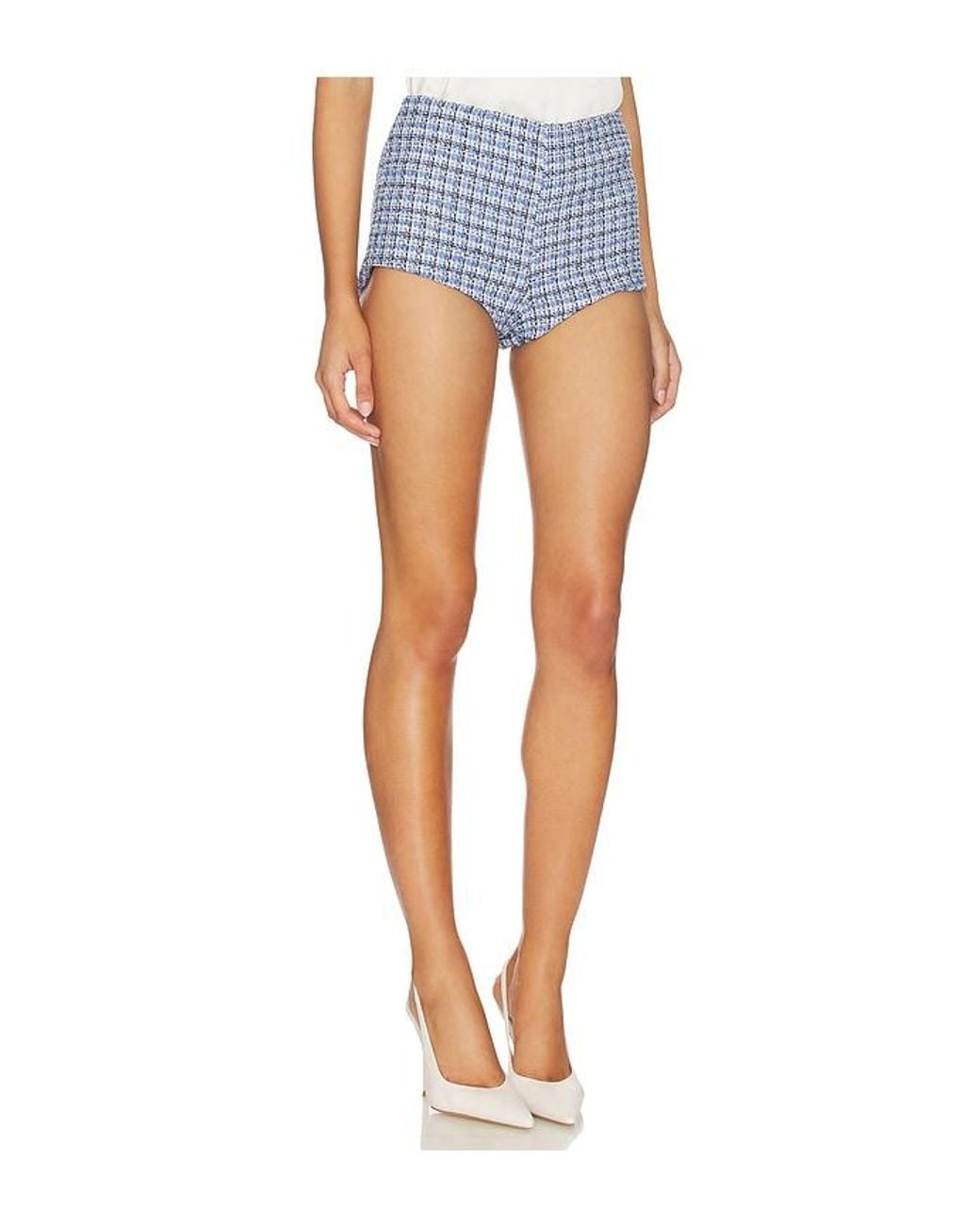 Milkwhite Blue Tweed Shorts