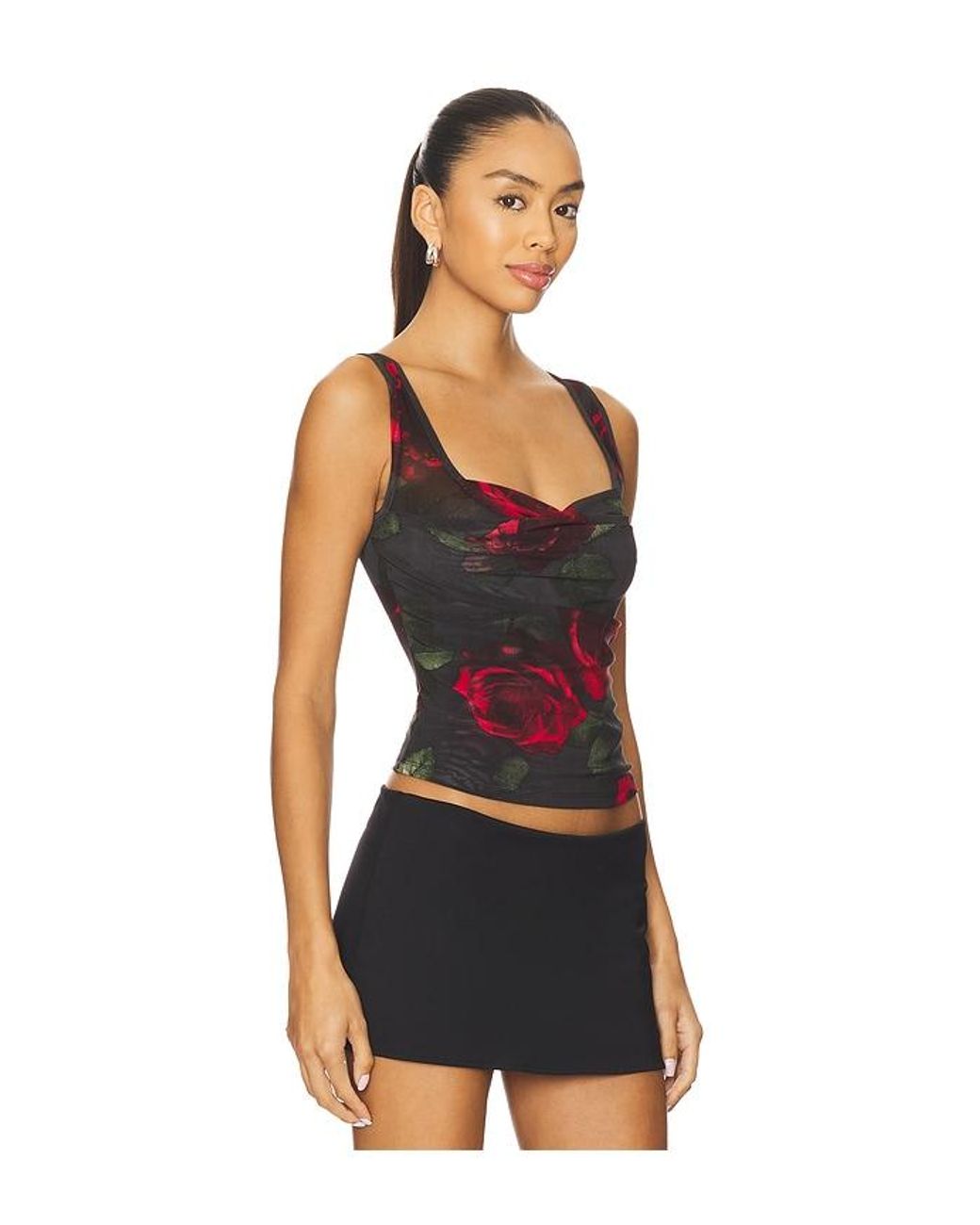 GOOD AMERICAN Black Mesh Bustier