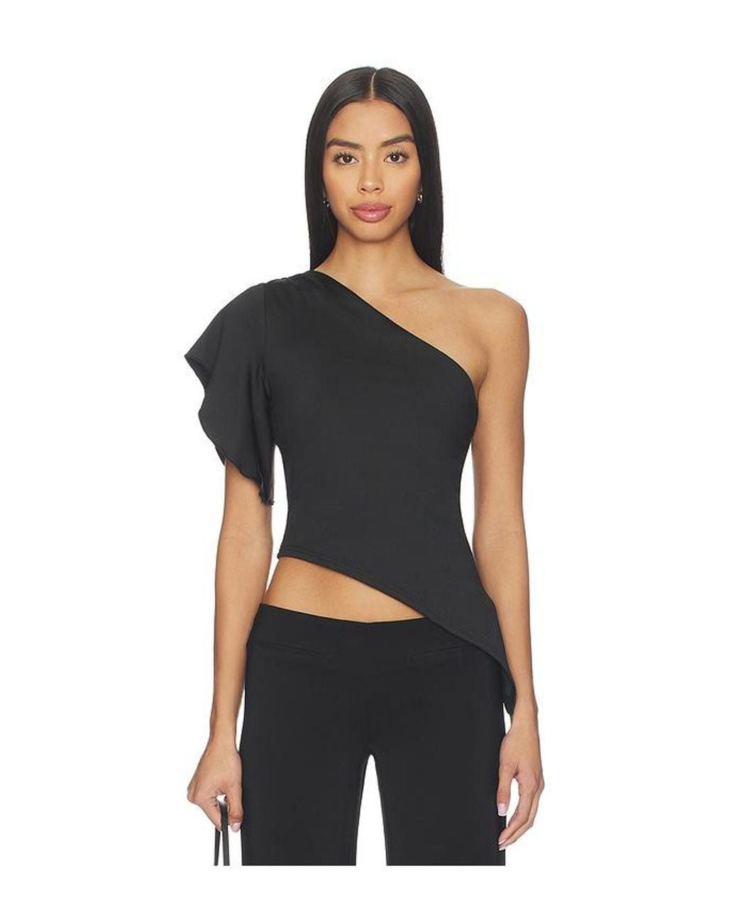 superdown Black Marlene Asymmetrical Top