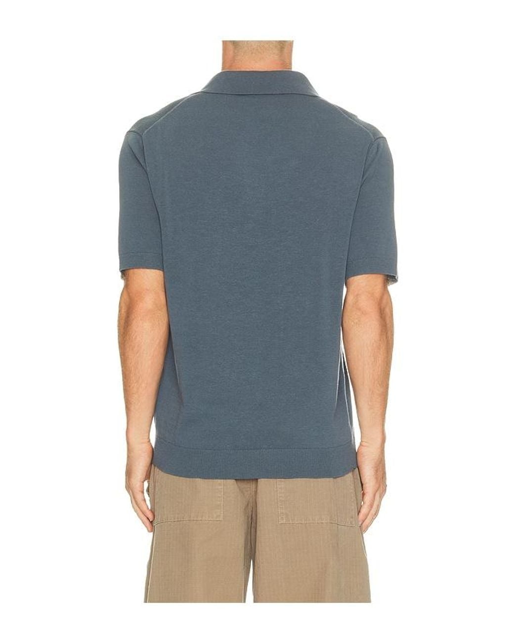 Madewell Blue Johnny Collar Knitted Polo for men