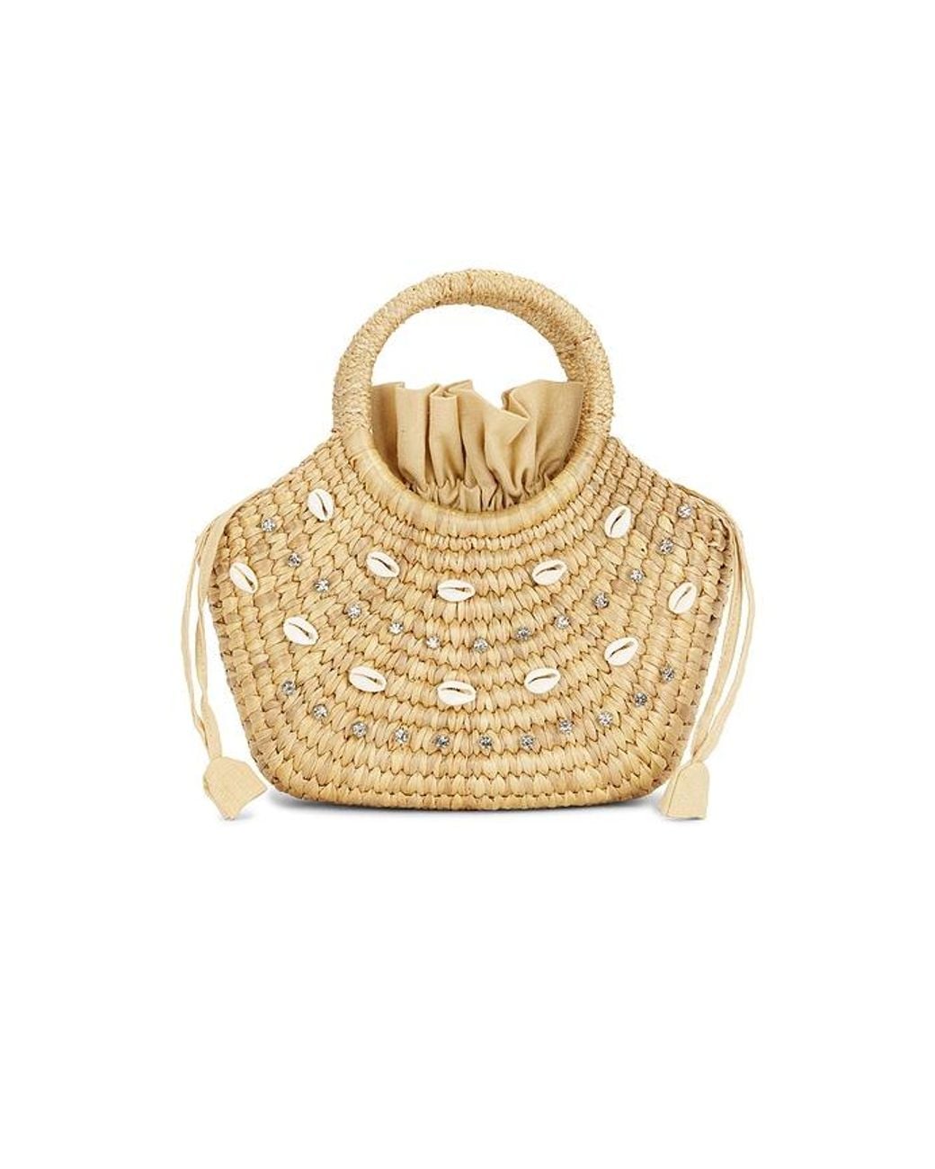 Hat Attack Natural Janie Shell Top Handle Bag