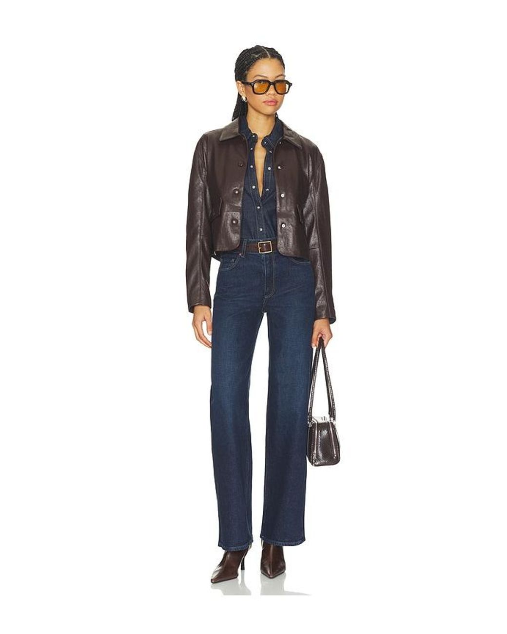 PAIGE Blue Sasha Wide Leg Jeans