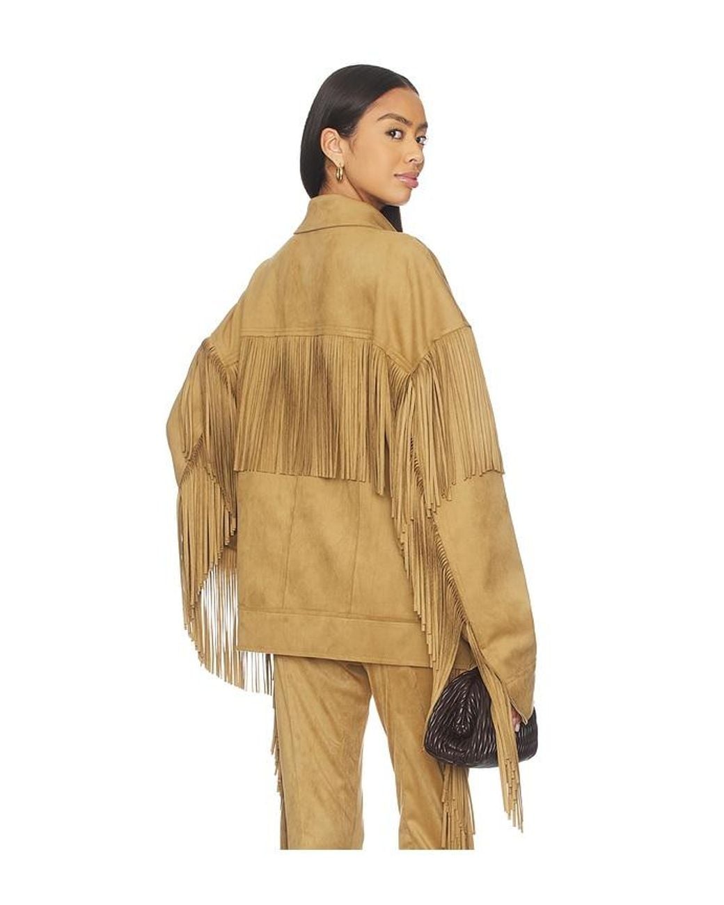 Norma Kamali Yellow Fringe Oversized Jean Jacket