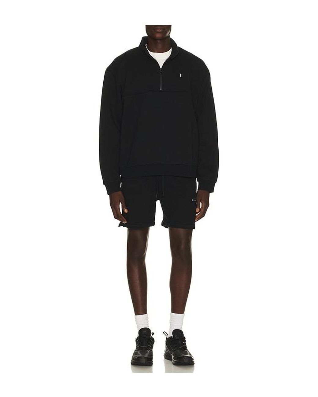 White/space Black Fleece Shorts for men
