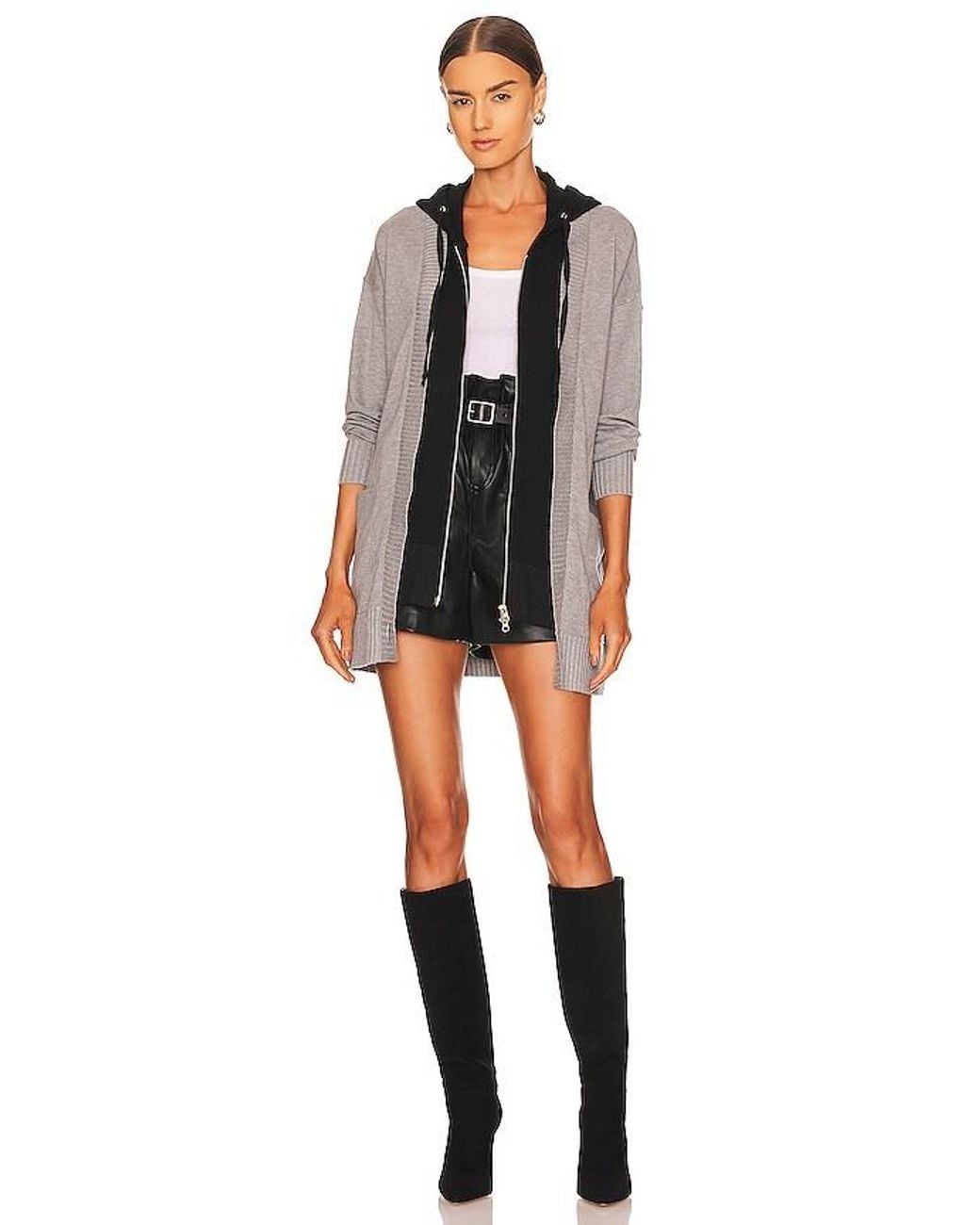 Central Park West Black Brynn Long Dickie Cardigan