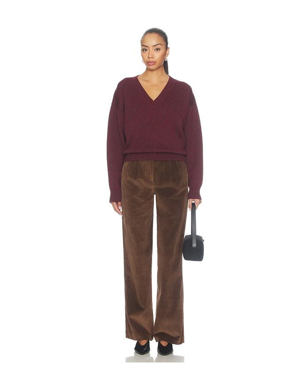 Rohe Purple Sculptural Compact V Neck Sweater