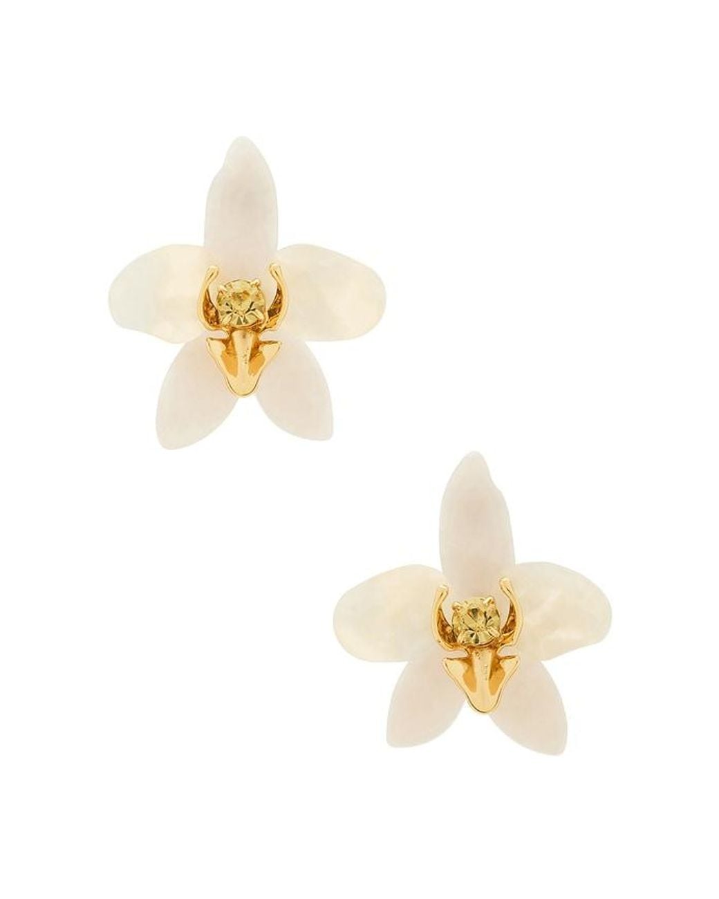 Lele Sadoughi White Orchid Earrings
