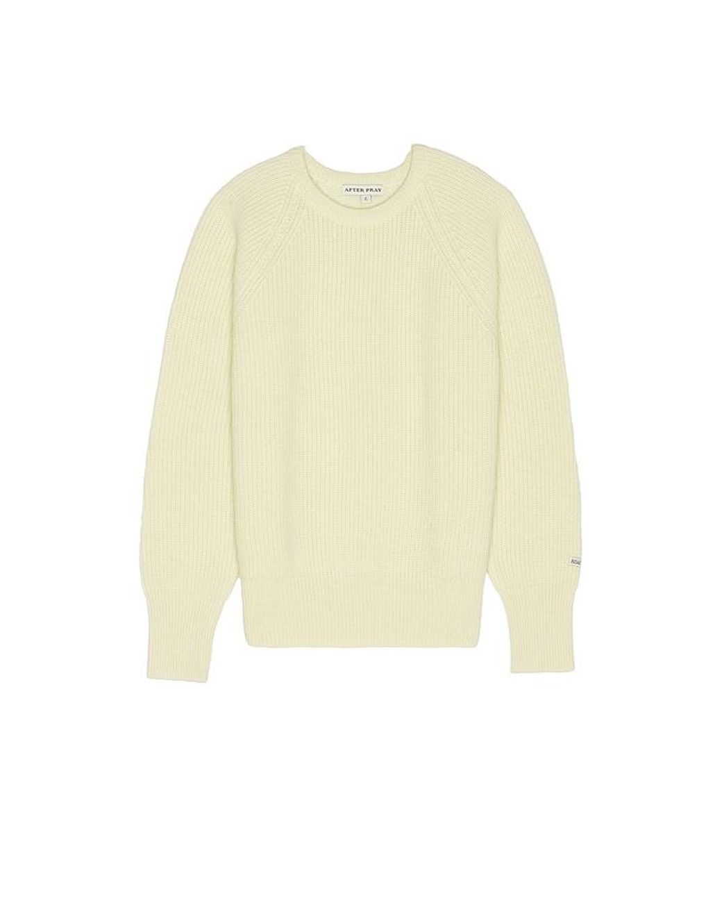 AFTER PRAY Natural Rover Patched Knit Crew Neck Sweater for men