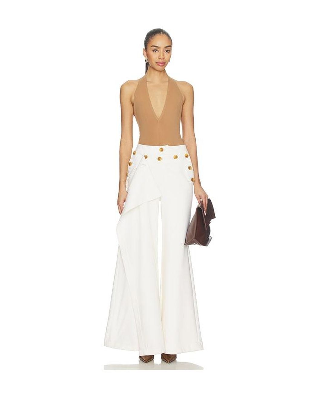 Monse White Cascade Sailor Tailored Trouser