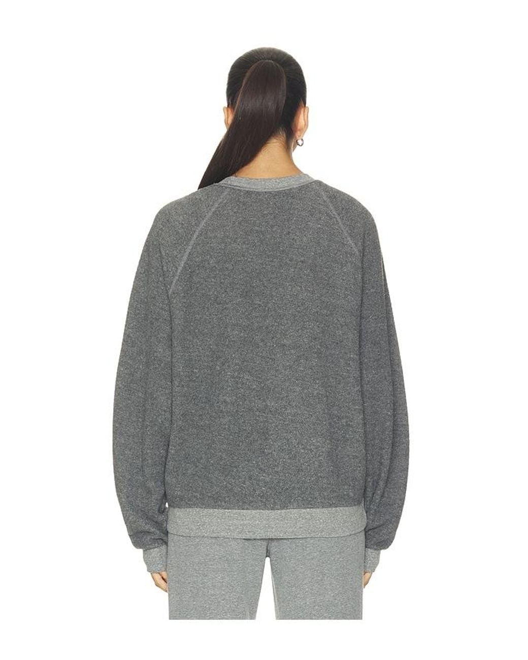 PERFECTWHITETEE Gray Oversized Ziggy Inside Out Fleece Crewneck Sweatshirt