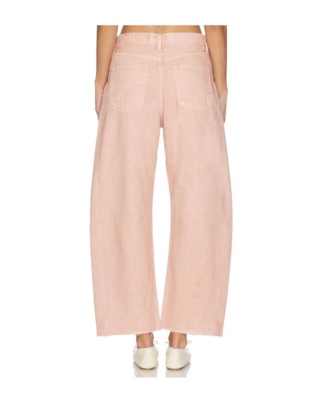 AG Jeans Pink Hattie Crop Straight Leg Jeans