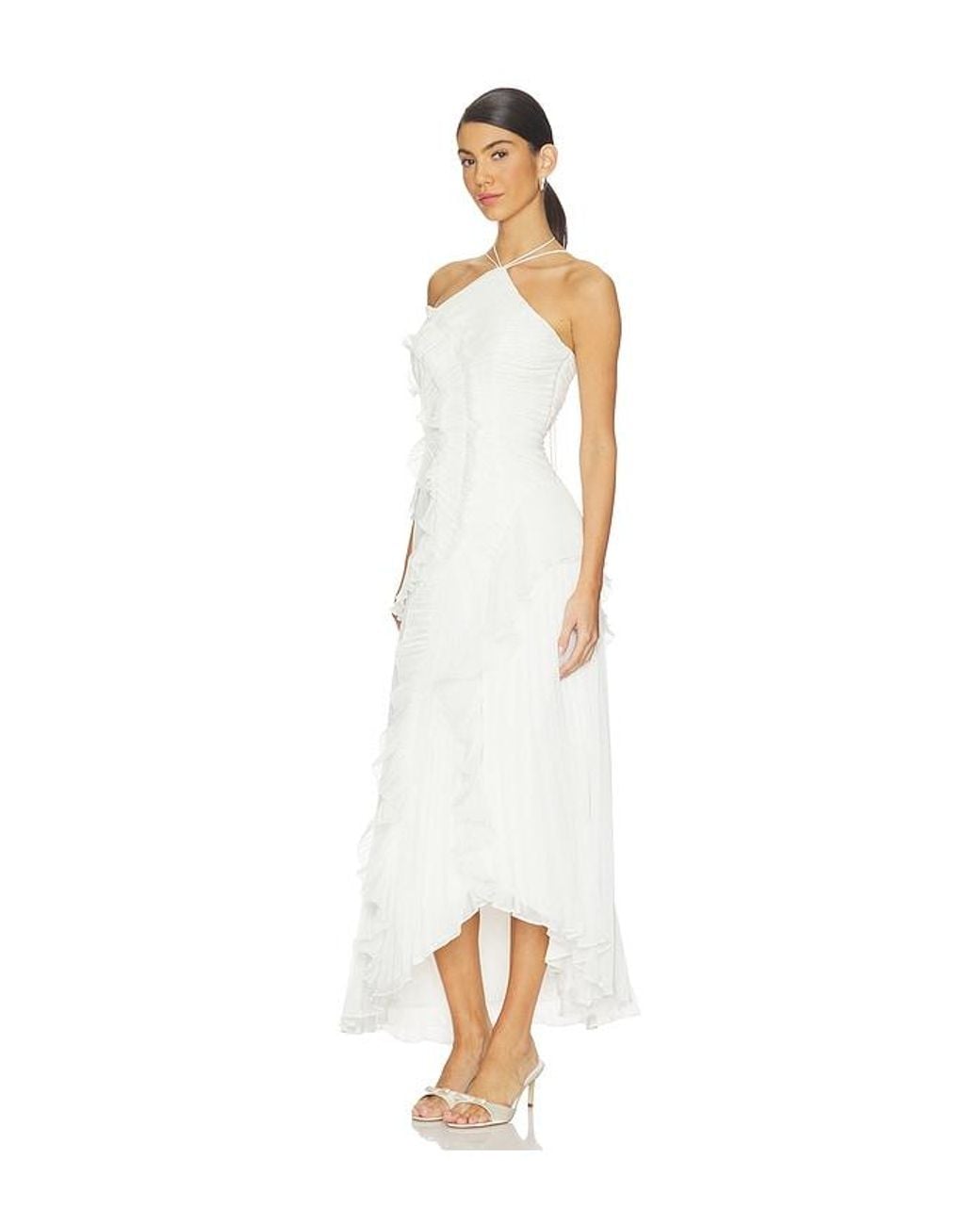 AMUR White Lorelie Halter Gown