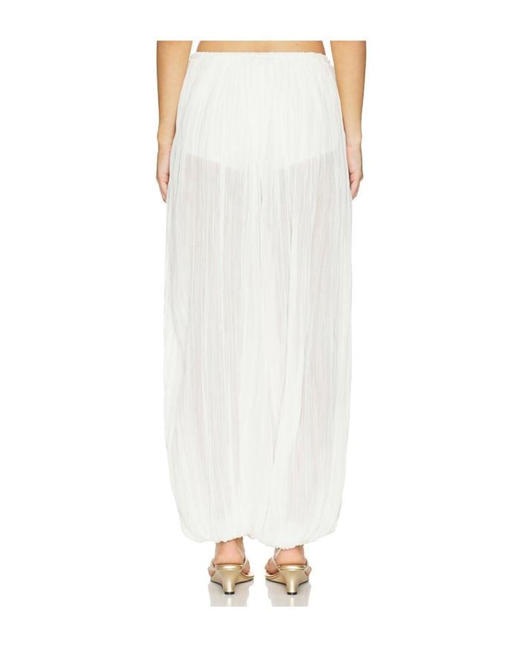 Jonathan Simkhai White Afton Crinkle Jersey Balloon Pant