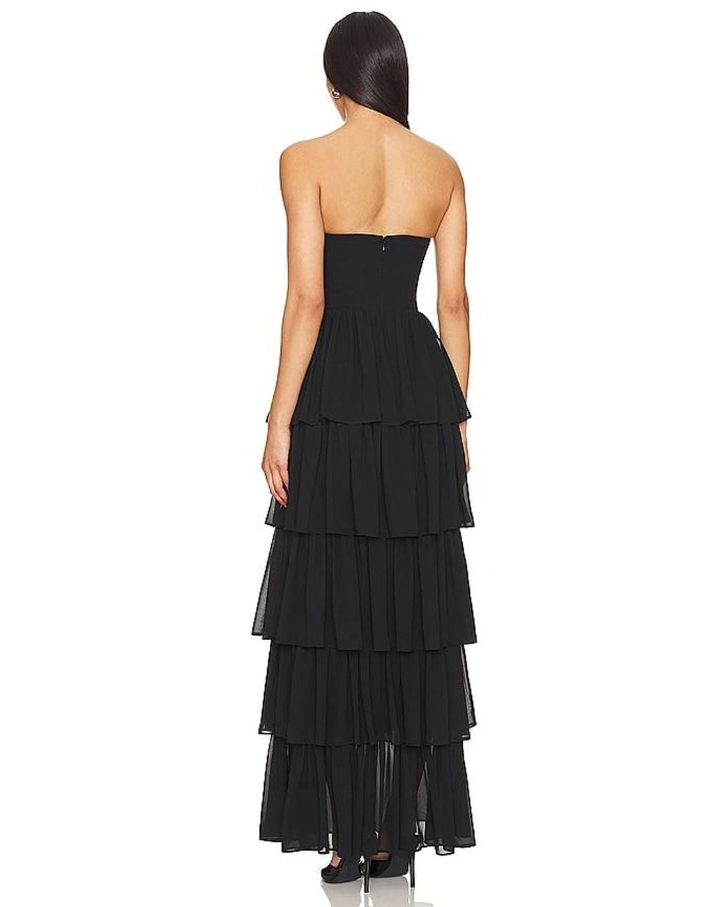 Lovers + Friends Black Hattie Gown