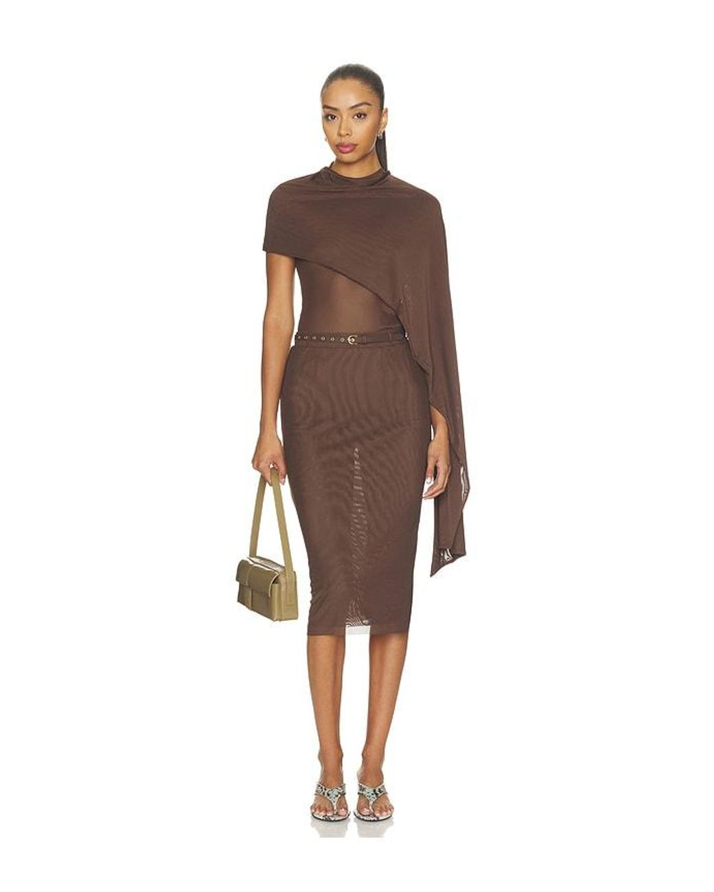 AFRM Brown Reed Skirt