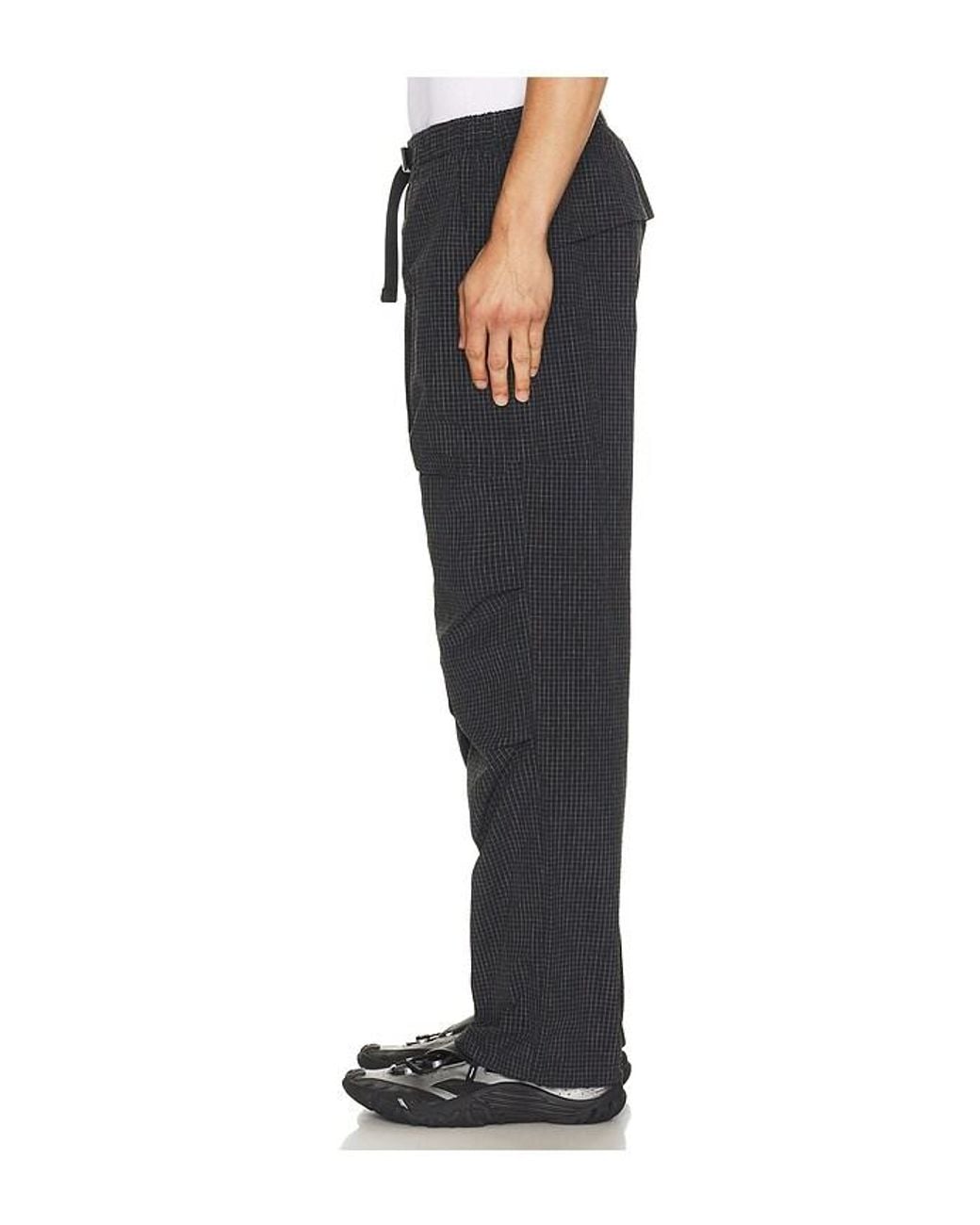 Snow Peak Black Kasuri Ripstop Pants for men