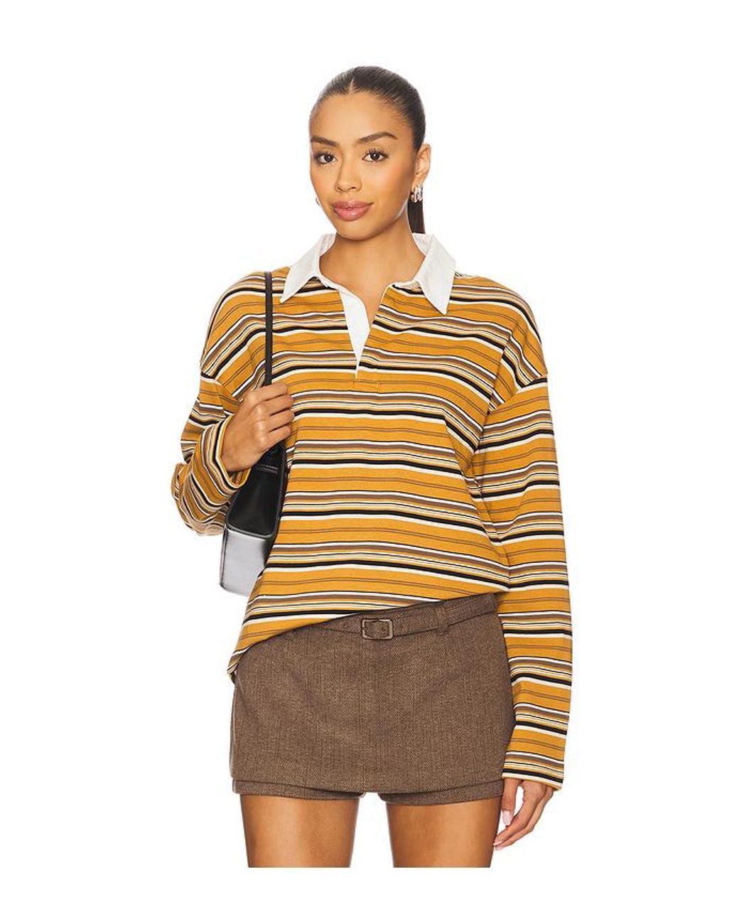 Line & Dot Orange Remie Rugby Shirt