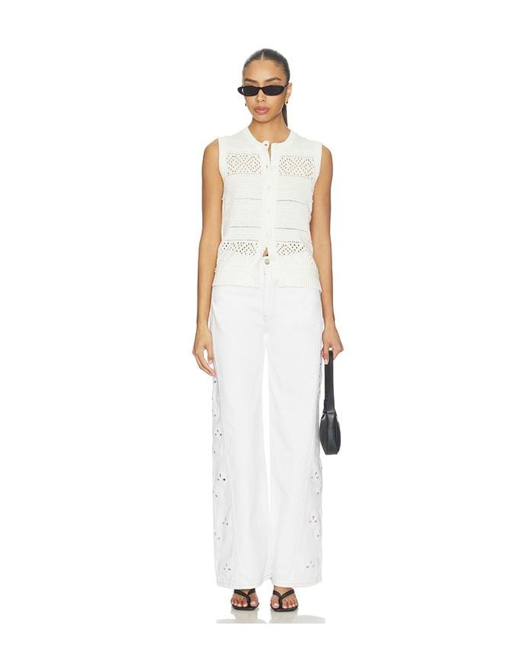 Hudson White James High Rise Wide Leg Pants