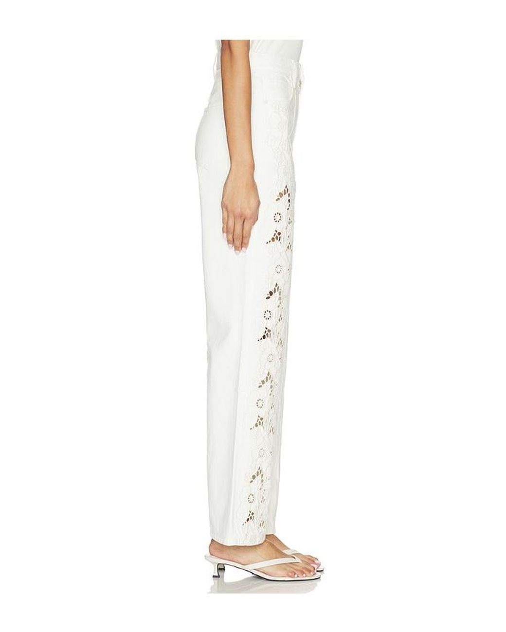 PAIGE White Sawyer Wide Leg With Panels