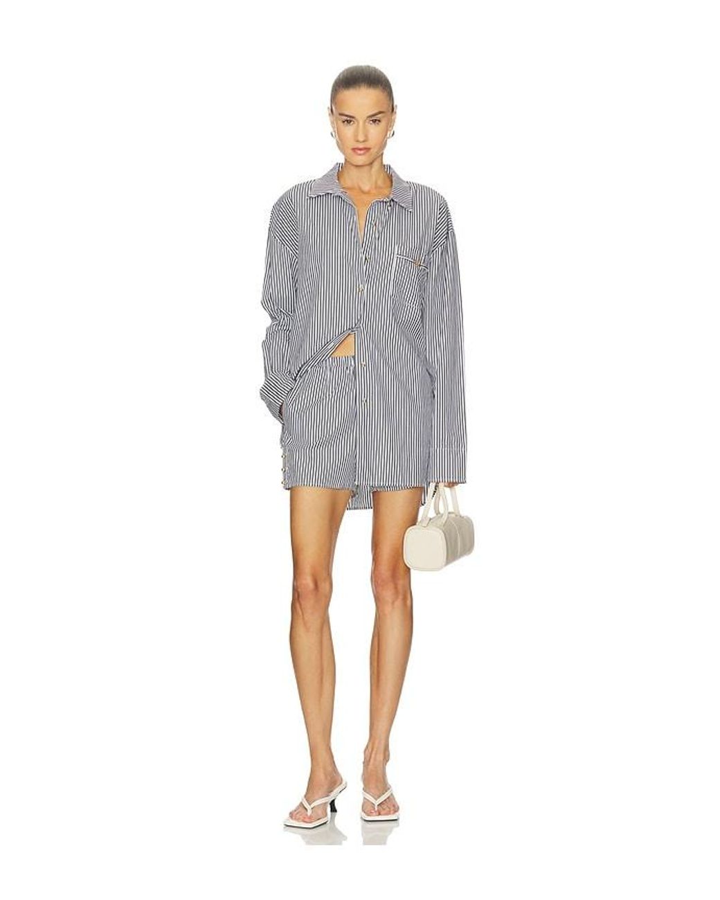 L'Agence Gray Lorena Resort Shirt