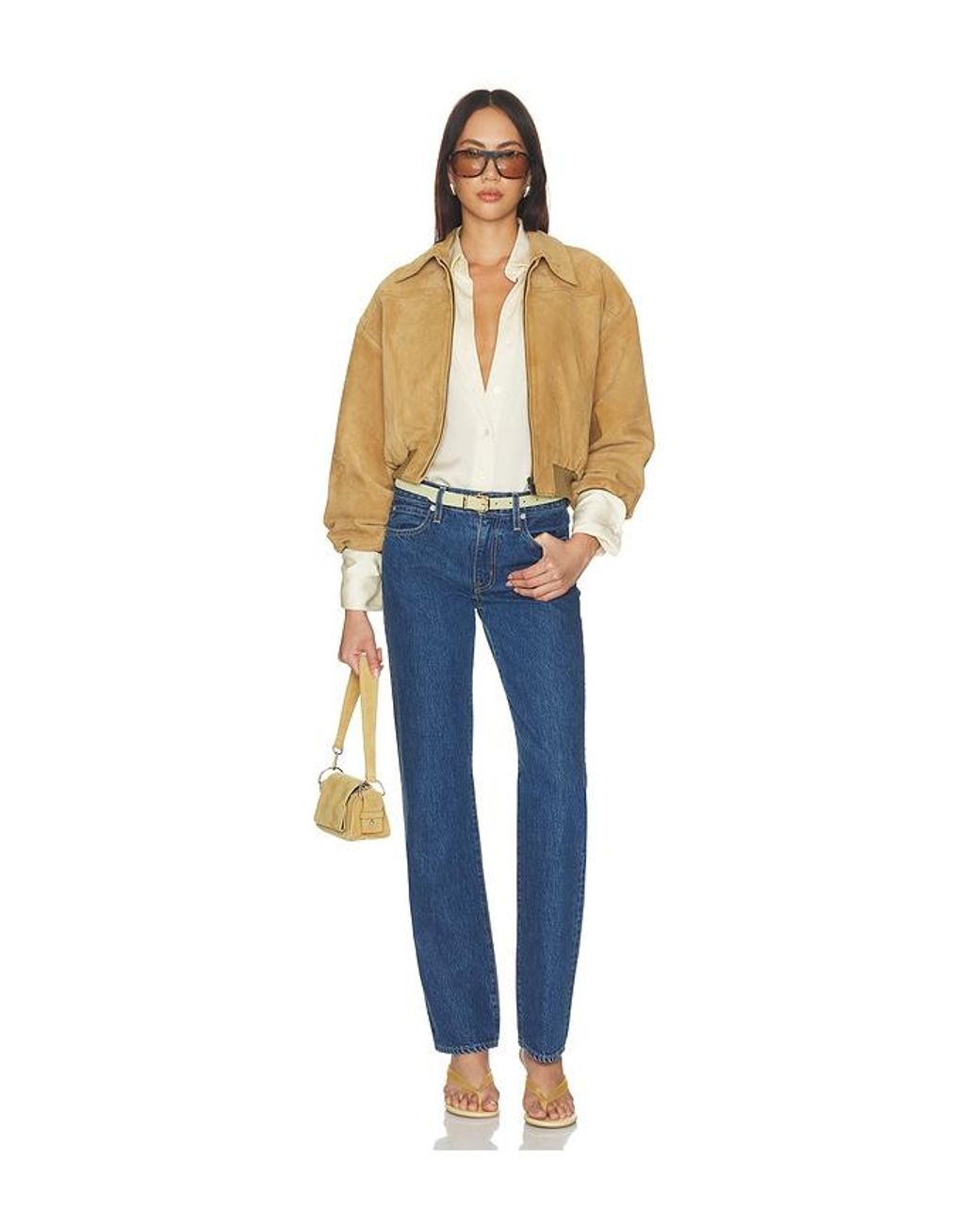 SLVRLAKE Denim Blue Chloe Low Rise Straight Leg Jean