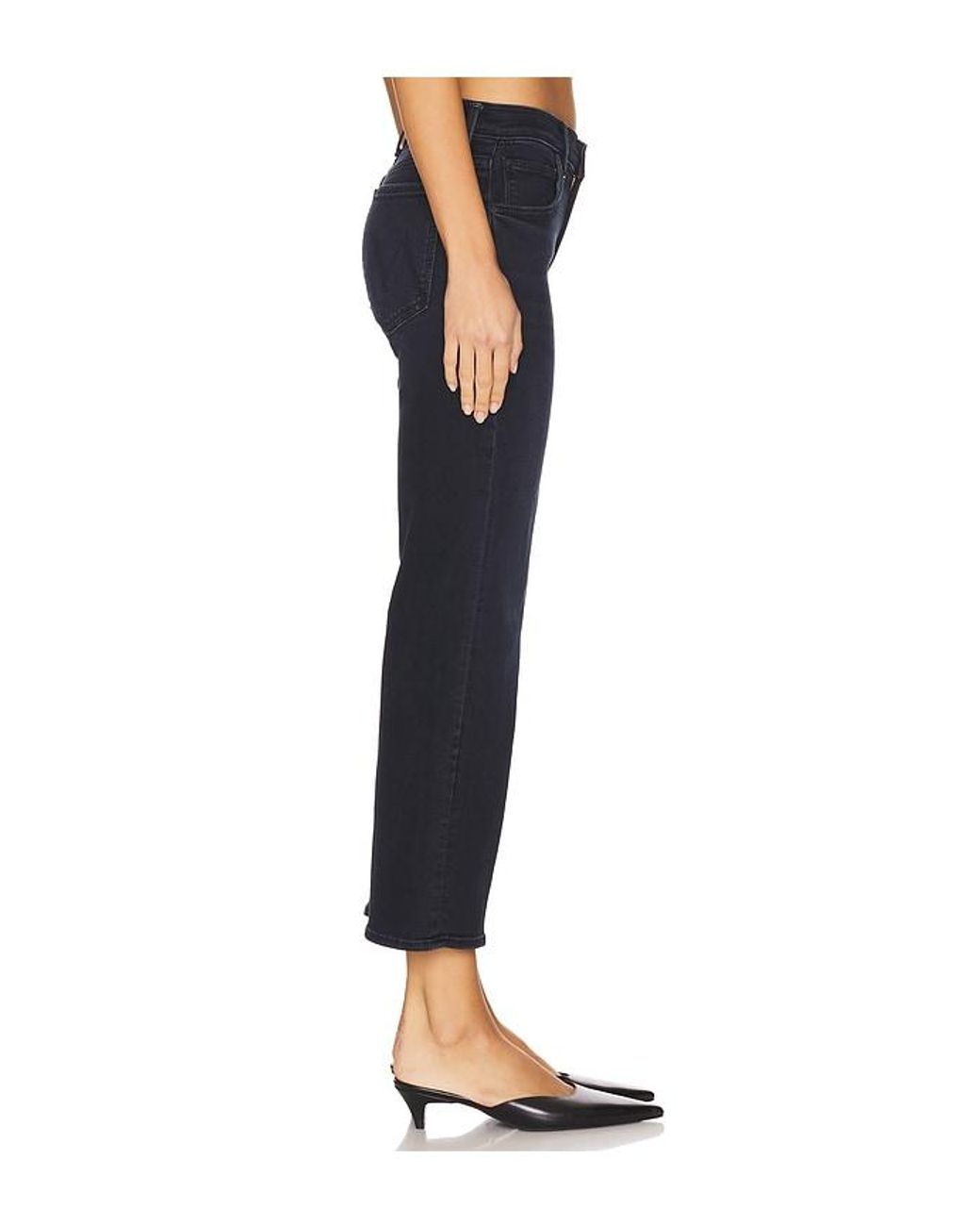 Mother Blue Petite Lil' Mid Rise Zip Rambler Jeans