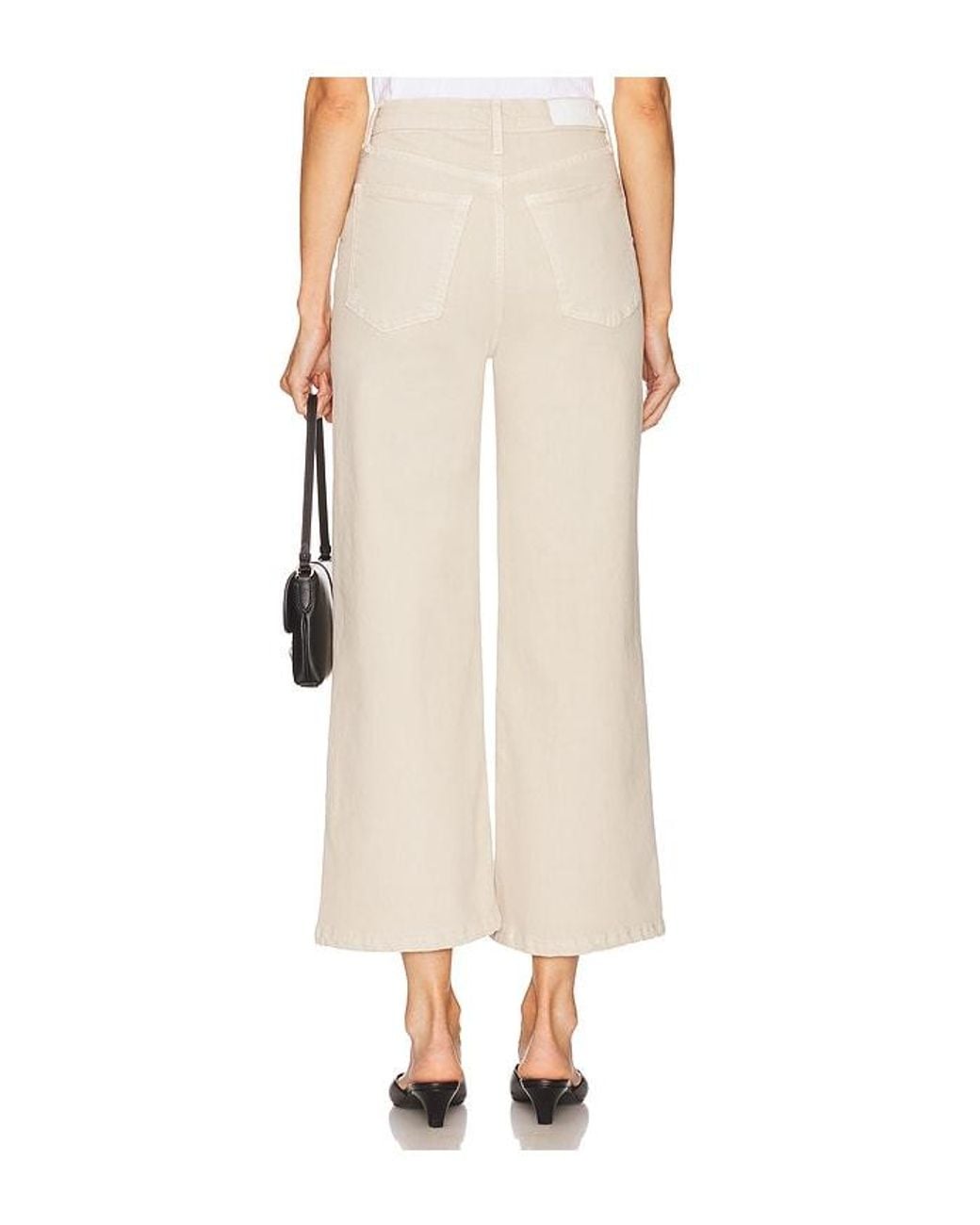 Re/done Natural High Rise Wide Leg Crop Jeans