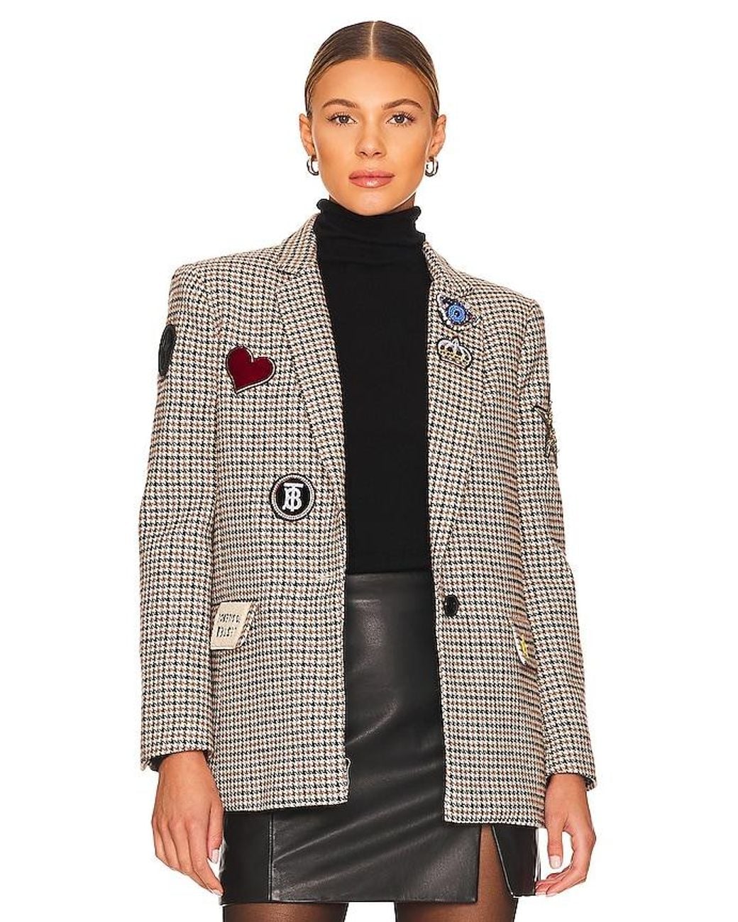 Central Park West Brown Lucky Patches Blazer
