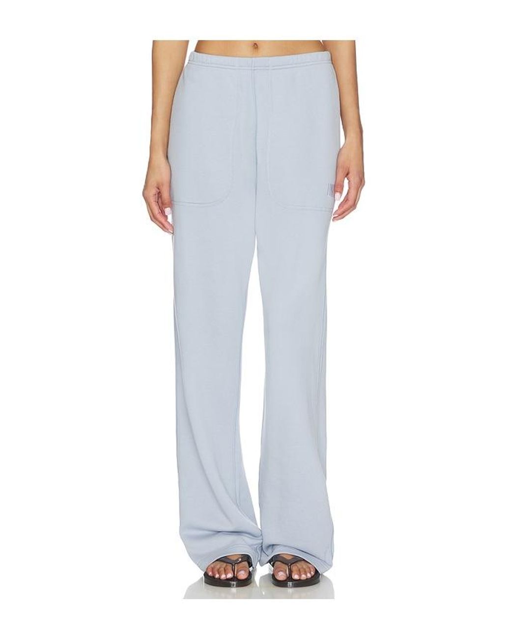 Lunya White Silksweats Lightweight Reversible Straight Leg Pant