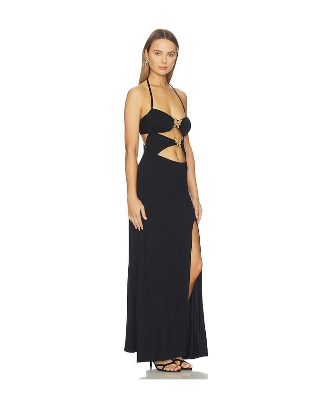 Luli Fama Blue X Revolve Cut Out Bandeau Long Dress