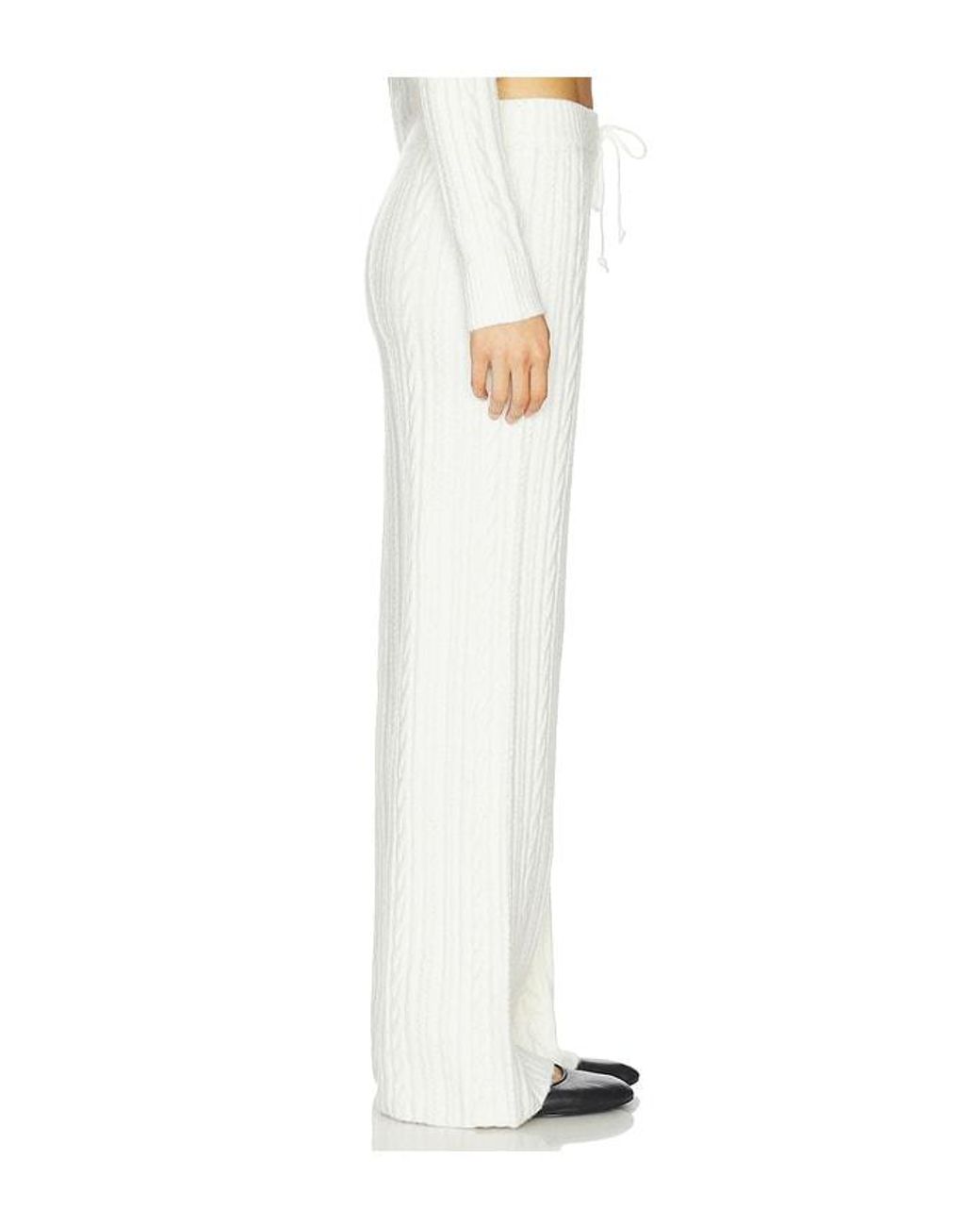 WellBeing + BeingWell White Juno Cable Knit Pant