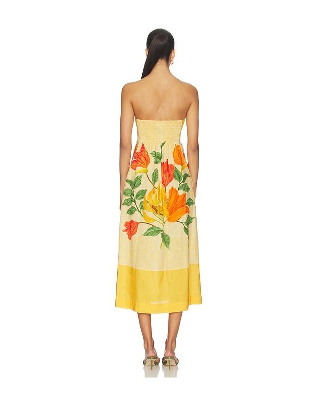 VERANDAH Yellow Strapless Shift Dress