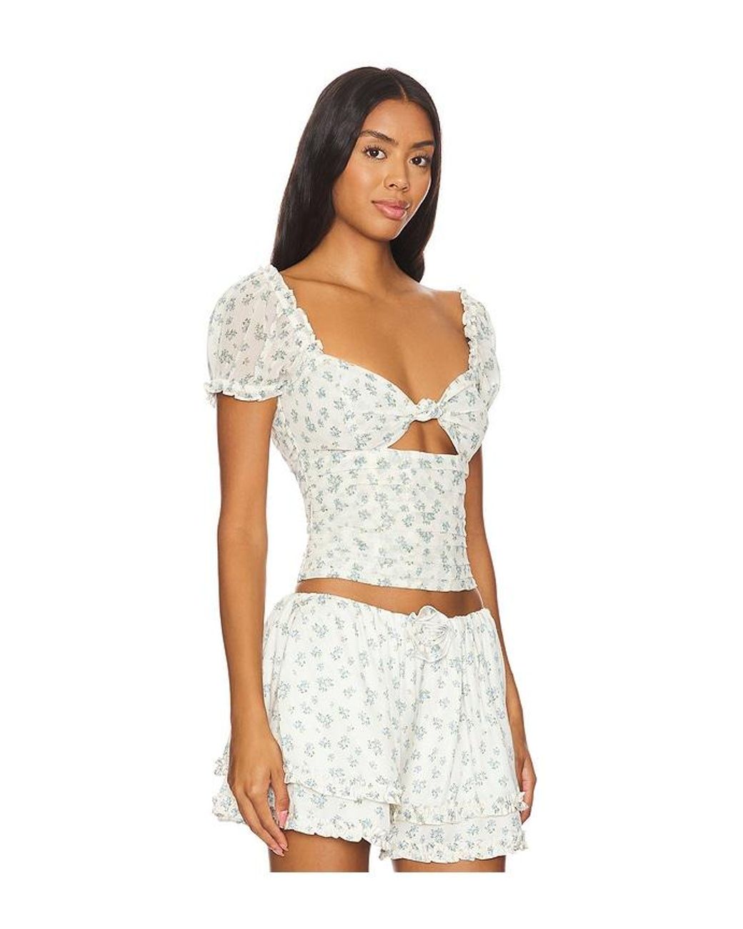 For Love & Lemons White Chateau Top