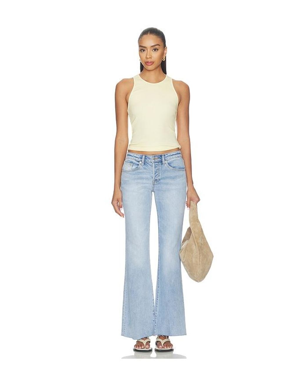GOOD AMERICAN Blue Vintage Low Rise Relaxed Flare Jeans