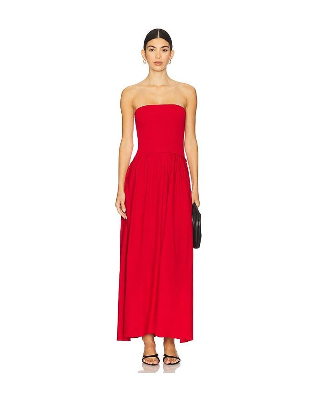 Solid & Striped Red The Strapless Soglio Dress