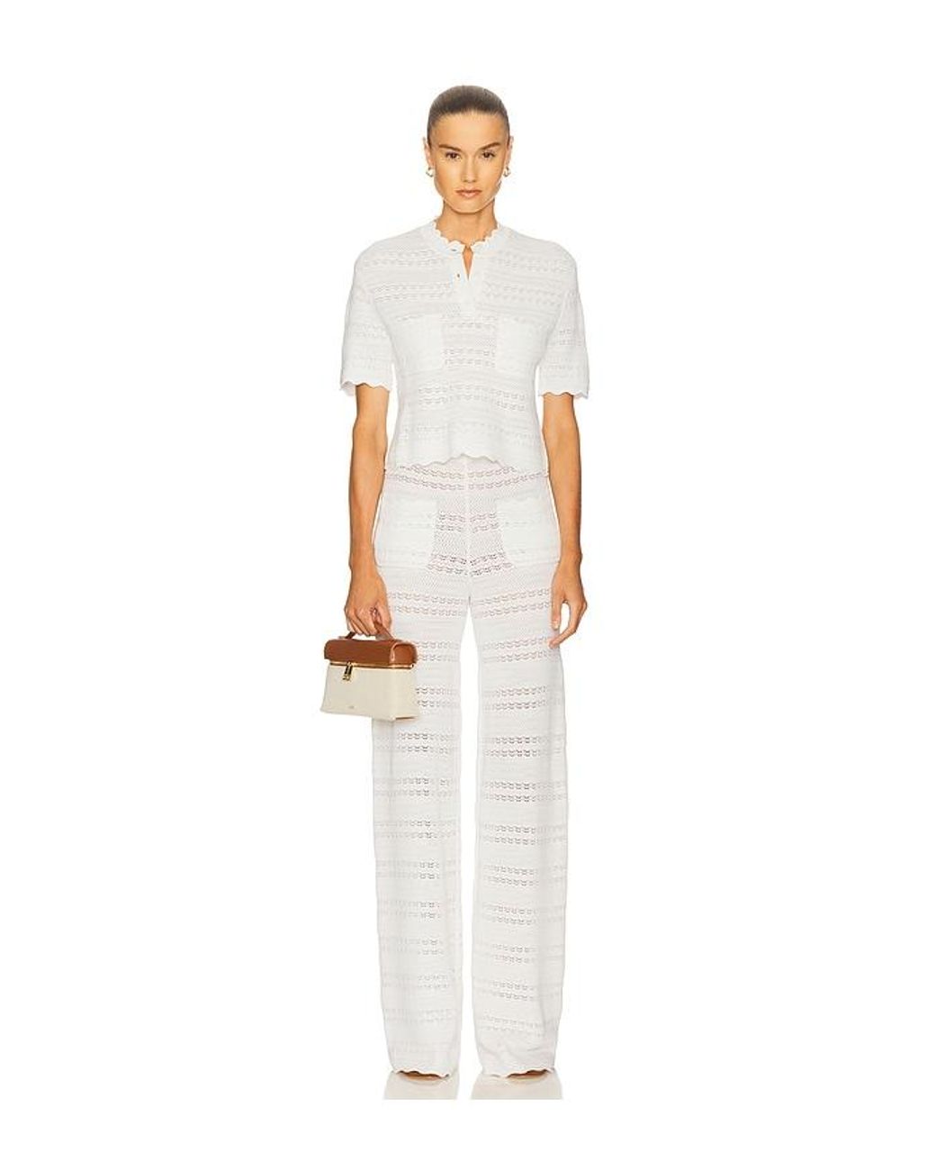 Helsa White Kaitltn Scalloped Pant