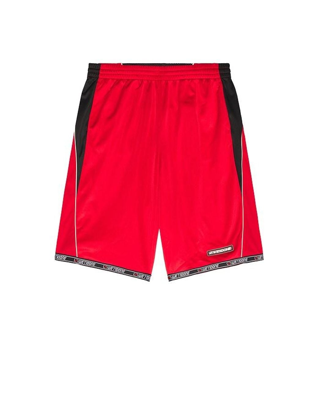 we11done Red Sporty Football Jersey Shorts for men