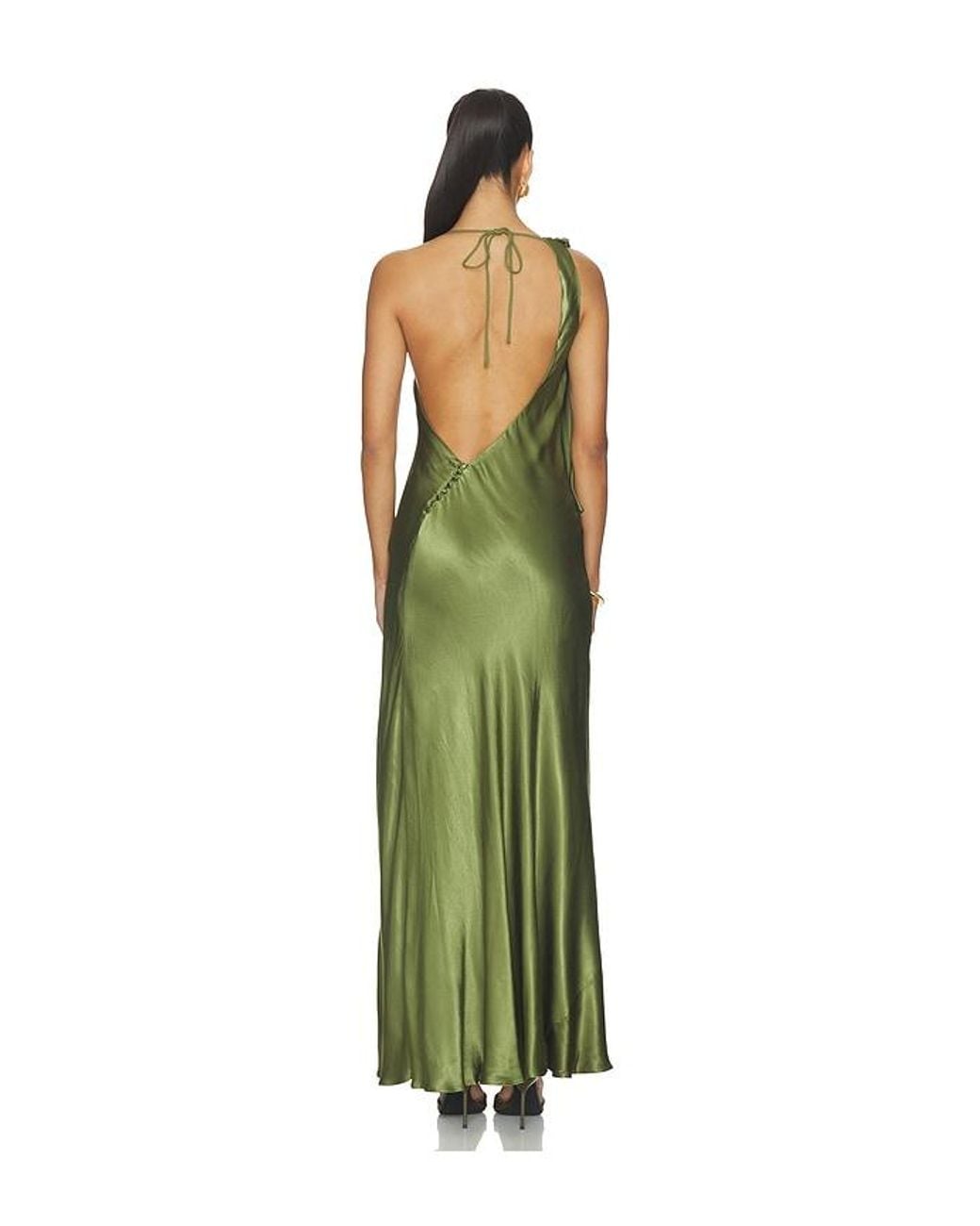 Bardot Green Anastasia Satin Maxi Dress