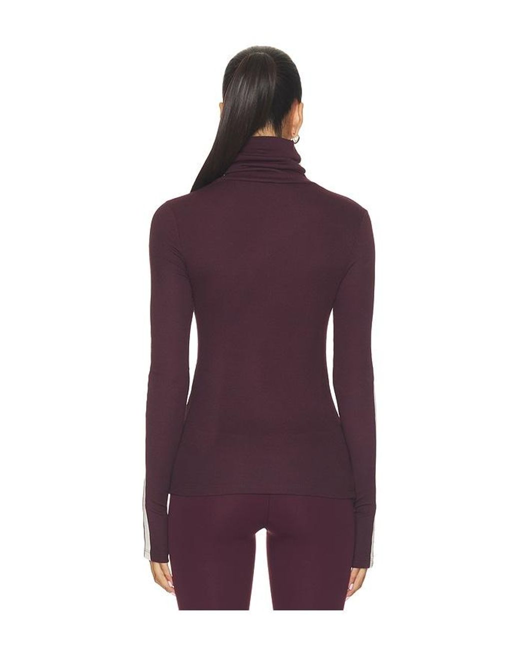 Splits59 Purple Jackson Rib Full Length Turtleneck Top