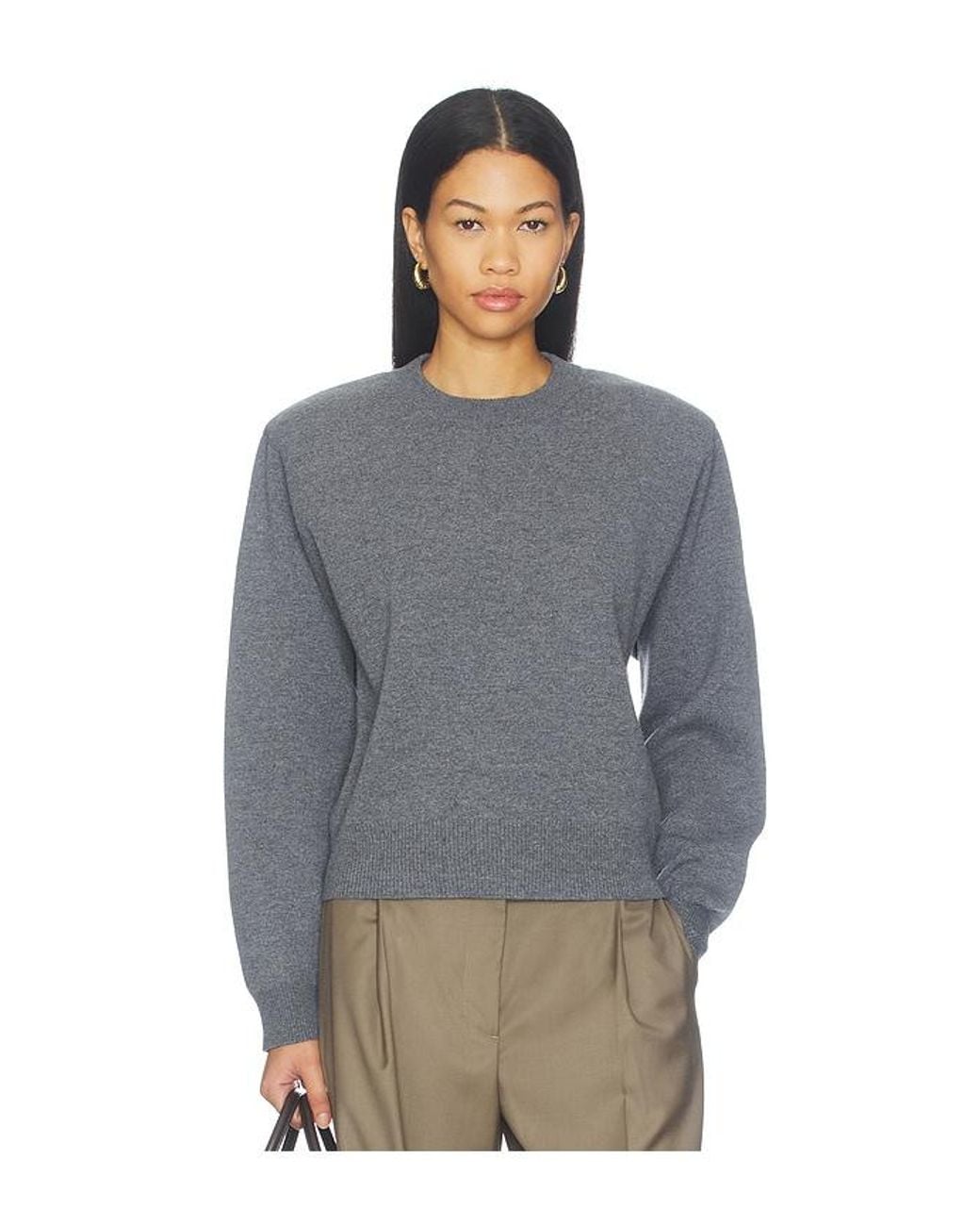 Rohe Blue Statement Shoulder Crewneck Sweater