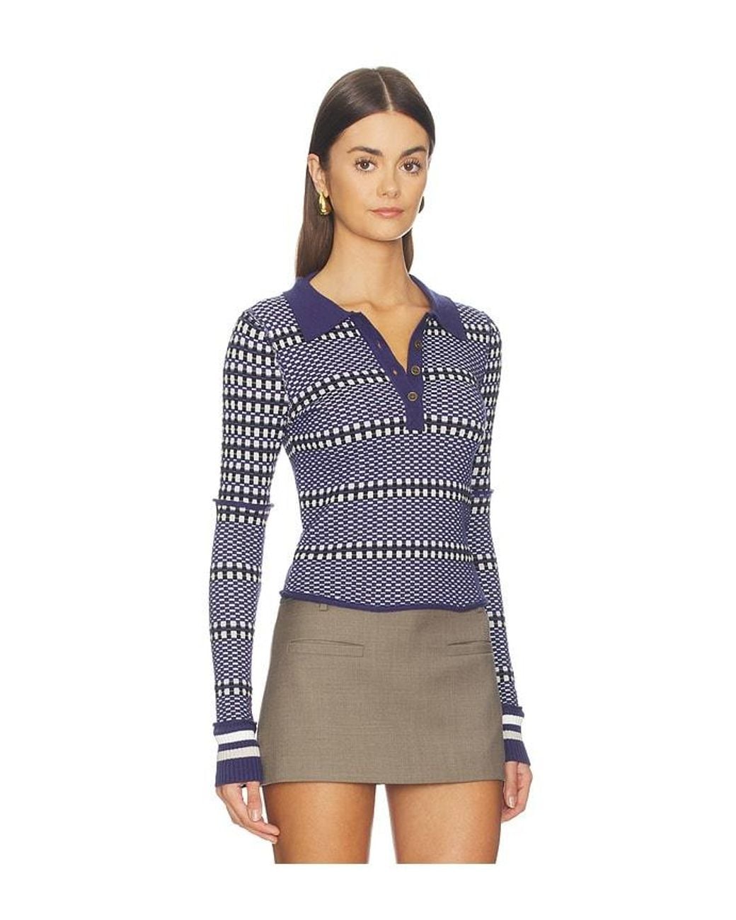 Free People Blue X We The Free Level Up Swit Top