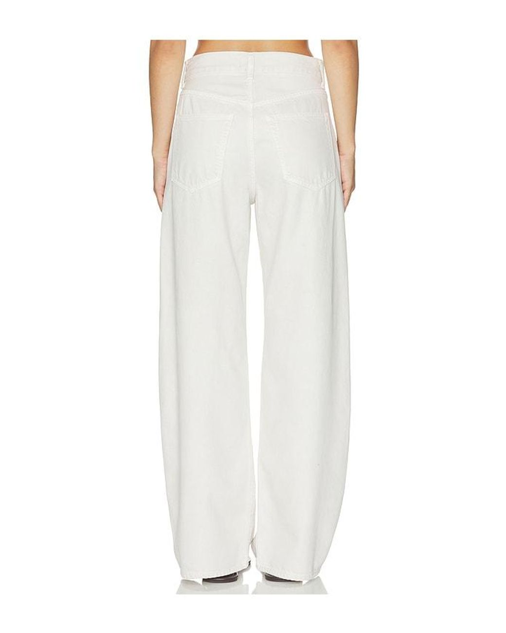 Agolde White Low Curve Utility Jean