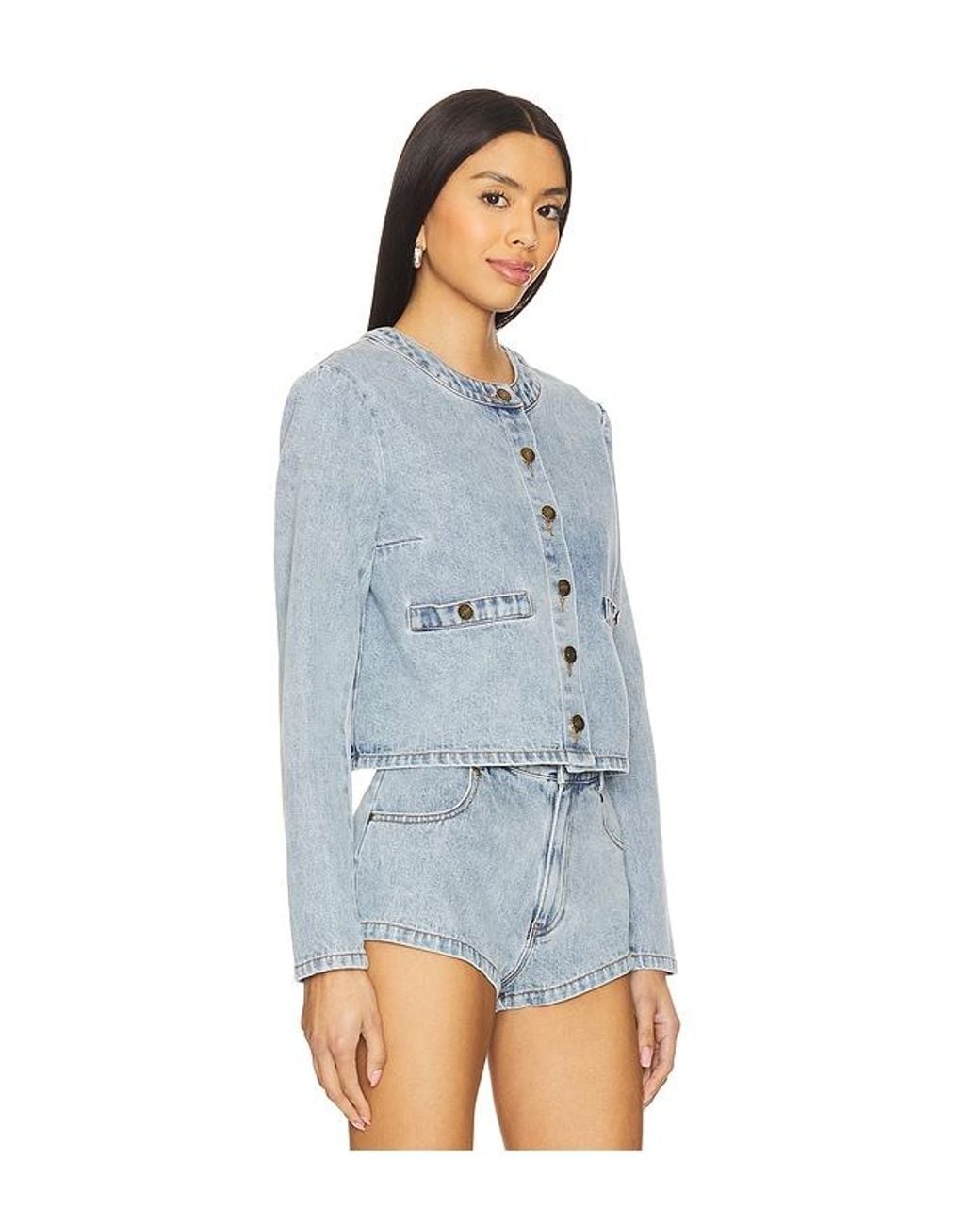 Amanda Uprichard Blue Long Sleeve Braswell Top