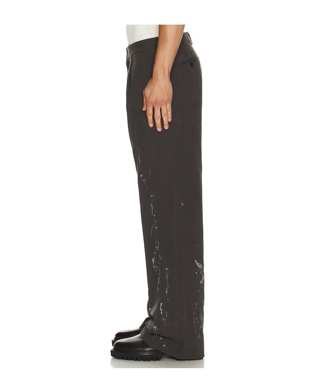 we11done Black Painted Trousers for men