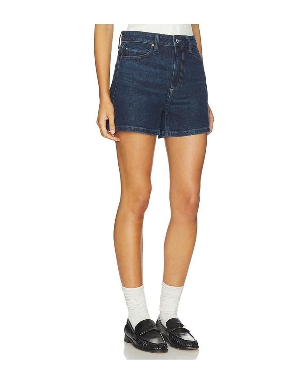 PAIGE Blue Dani Short Finished Hem Seamed Belt Loops Short