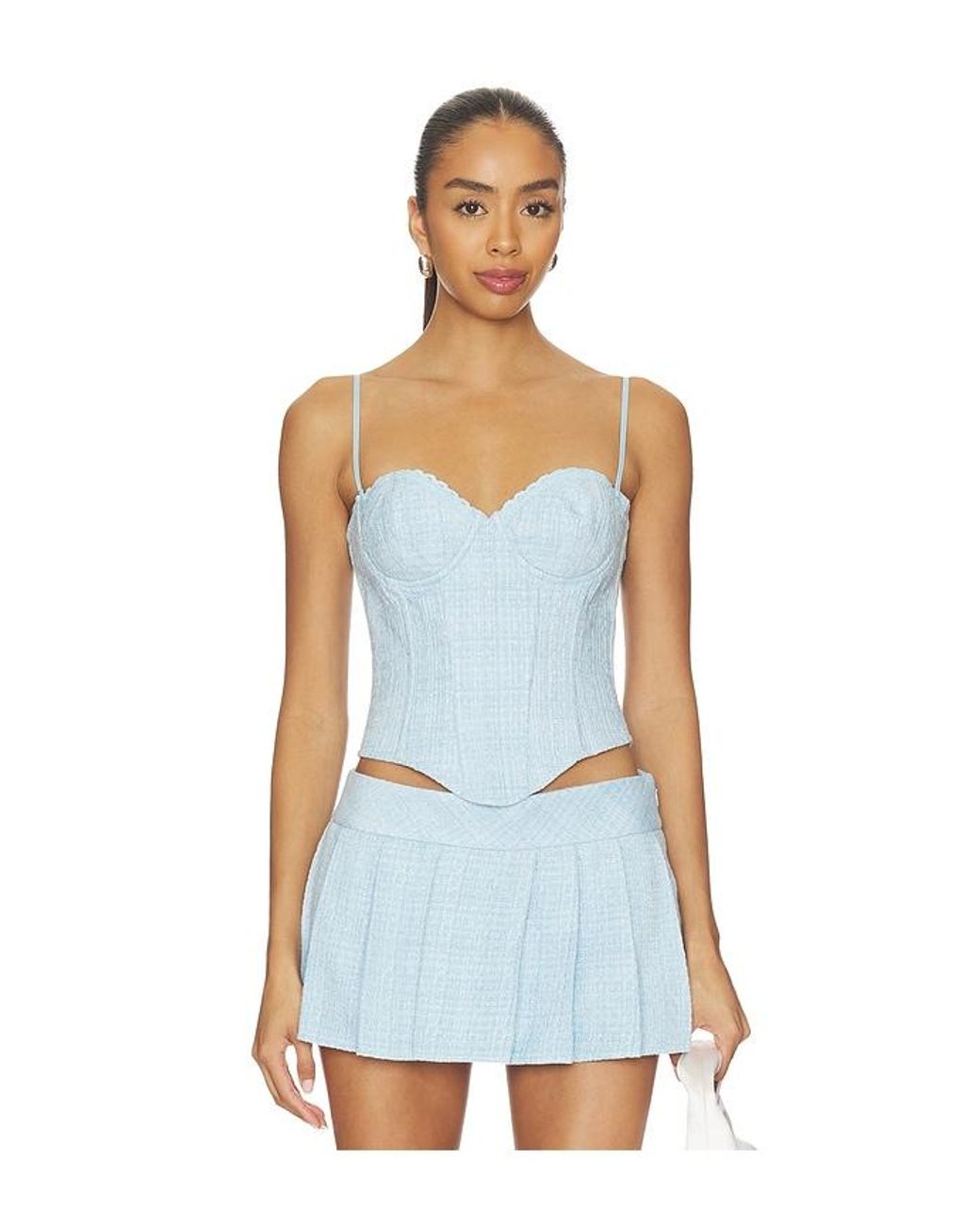 GUIZIO White Genevieve Lace Trim Bustier