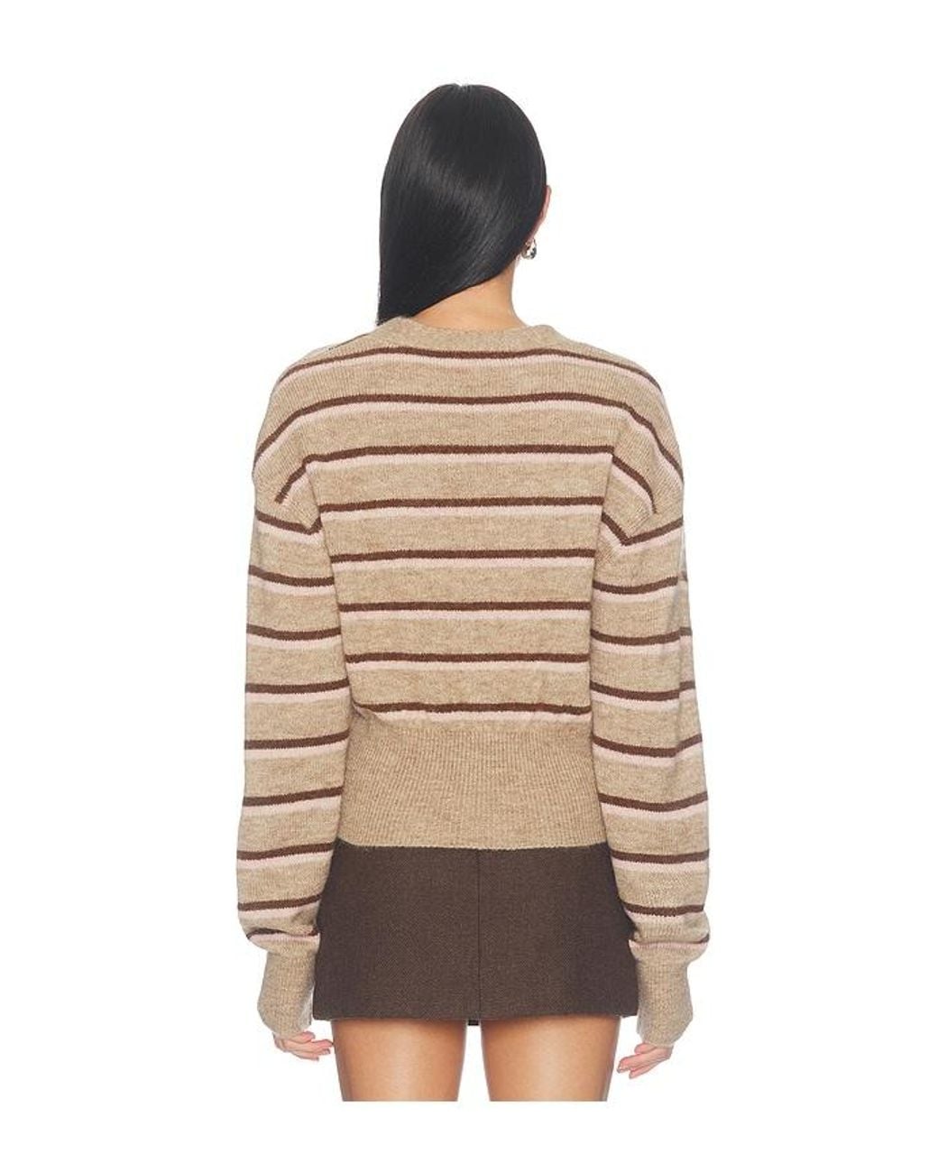 Lovers + Friends Natural Haidee Striped Cardigan