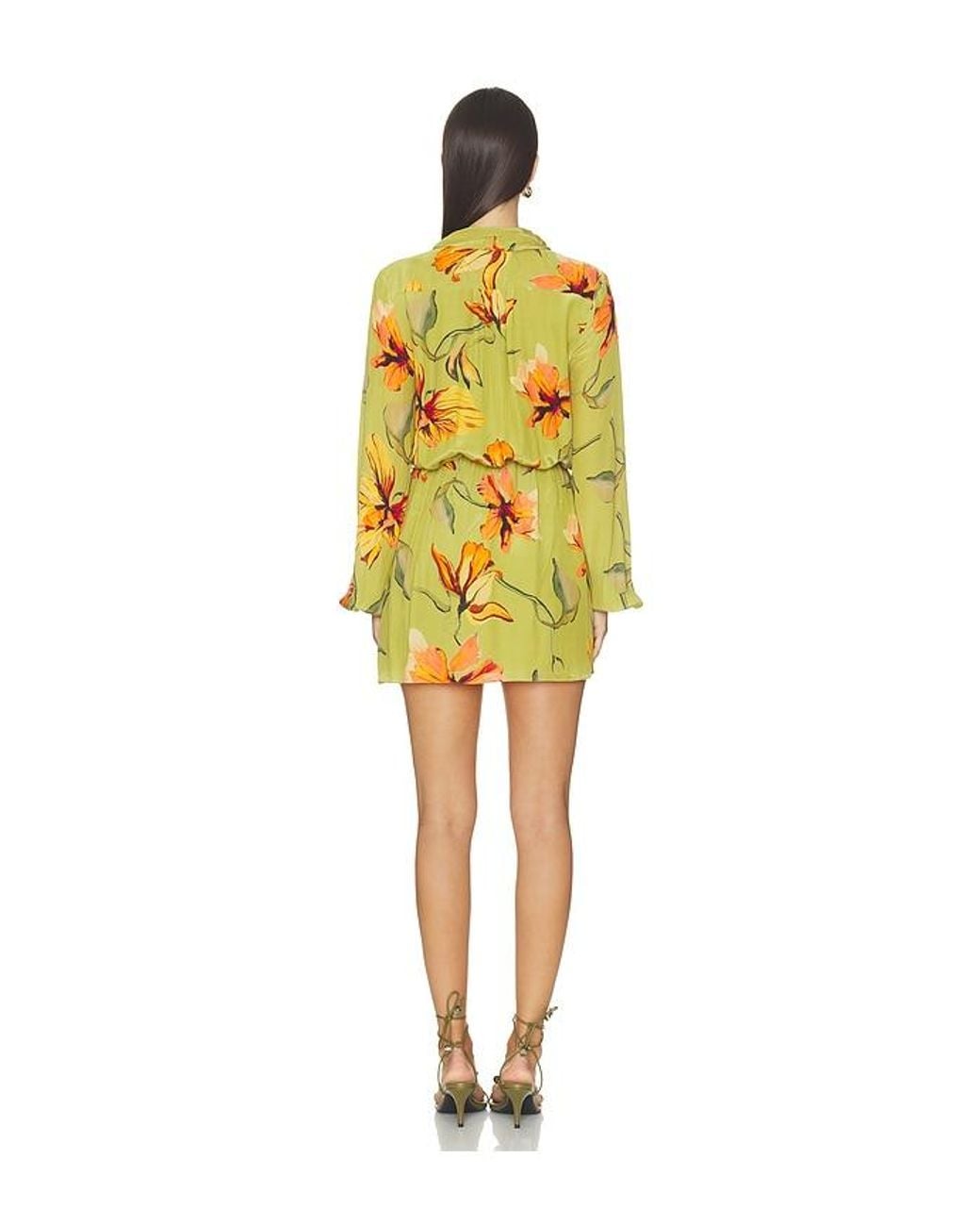 Rococo Sand Yellow Mini Dress With Detachable Belt