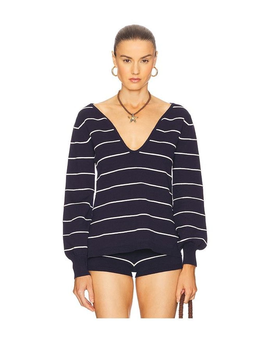 Seven Wonders Blue Eleonora Sleeved Top