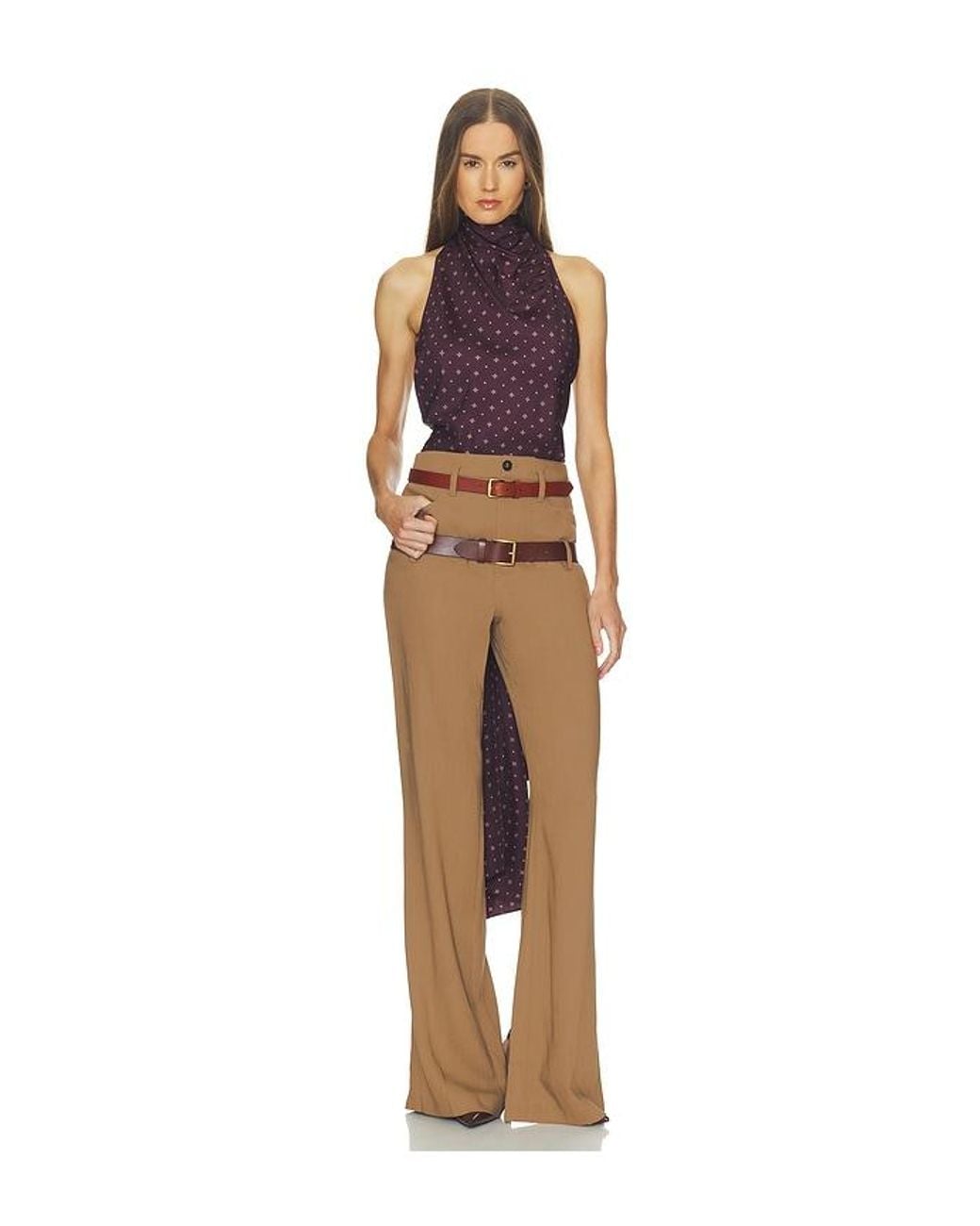 Helsa Natural Wool Blend Double Loop Trousers